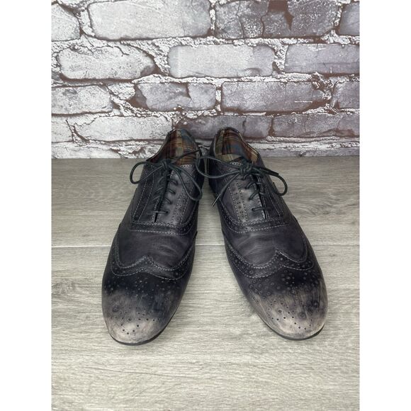 Bed Stu Dark Gray Leather Wing Tip Oxfords Lace Up Shoes Men Sz 10.5M US/43.5EU main image 9